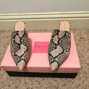 kate spade Ryan snakeskin mules
